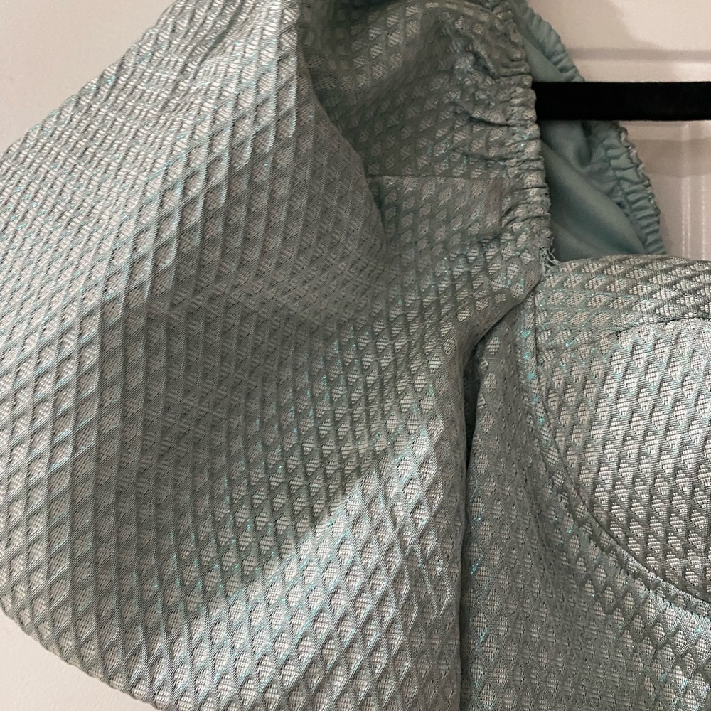 Aqua Green puff sleeve mini dress